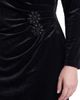 KASPER KASPER Side Pleat Velvet Long Sleeve Sheath Dress - 4