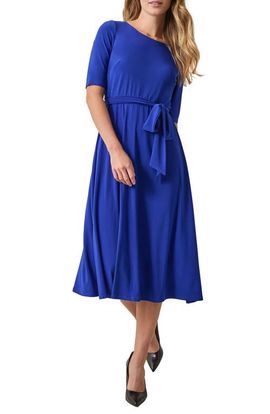 KASPER KASPER Tie Belt Fit & Flare Dress