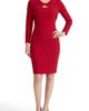 KASPER KASPER Twist Front Long Sleeve Sheath Dress - 1