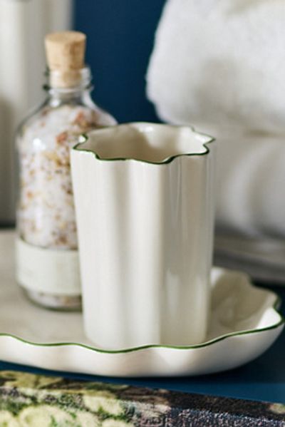Kassatex Le Marais Scalloped Bath Tumbler