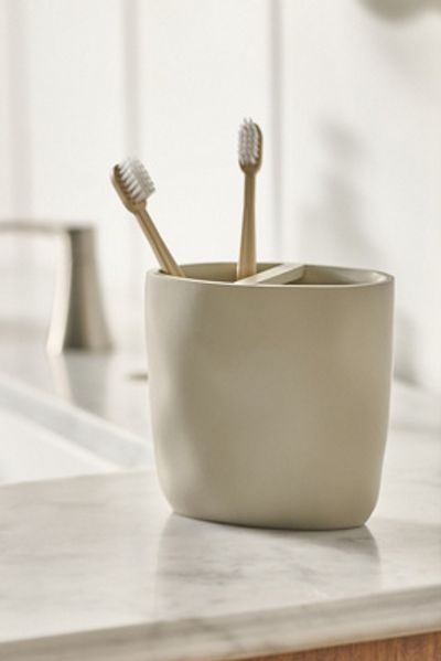 Kassatex Montecito Textured Tooth Brush Holder