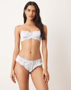 Kat The Label Kat The Label Jean satin high waist briefs in pale blue