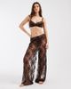 Kat The Label Kat The Label Lottie lace pants in espresso-Brown - 1