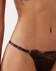 Kat The Label Kat The Label Milly satin lace thong in espresso-Brown - 4