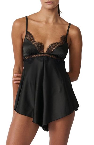 Kat The Label Kat The Label Ray Lace Trim Satin Teddy
