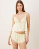 Kat The Label Kat The Label Sorrento satin lace trim shorts in lemon-Yellow - 1