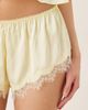 Kat The Label Kat The Label Sorrento satin lace trim shorts in lemon-Yellow - 4