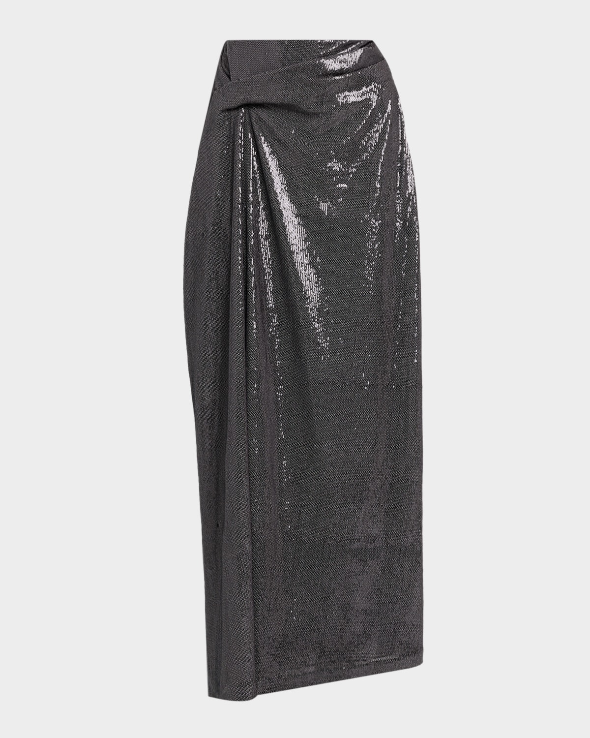 Kate Barton Draped Sequin Maxi Skirt