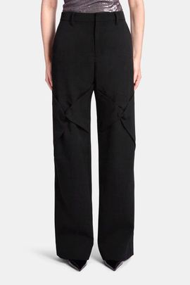 KATE BARTON KATE BARTON Draped Knee Black Wool Trouser 