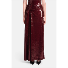 KATE BARTON KATE BARTON Sequin Draped Maxi Skirt
