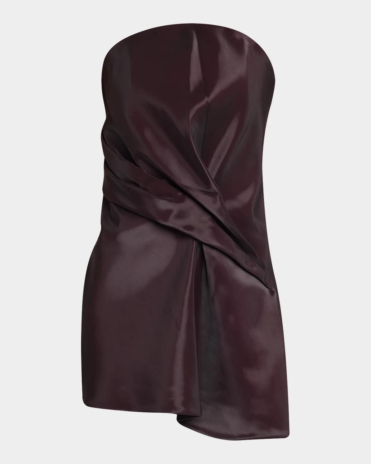 Kate Barton Kate Draped Liquid-Effect Mini Dress