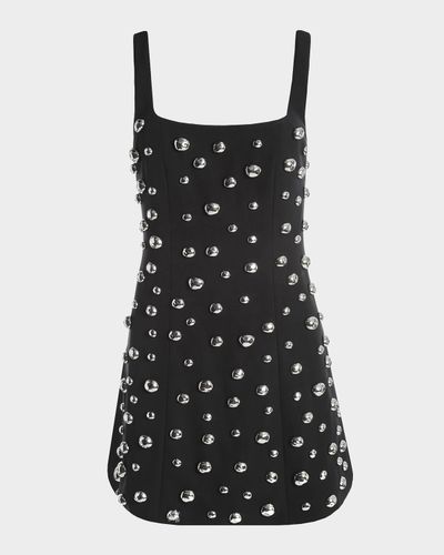 Kate Barton Sleeveless Bubble-Embellished Mini Dress