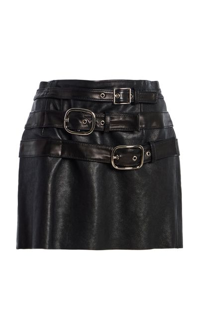 Kate Hundley Kate Hundley Belted Leather Mini Skirt