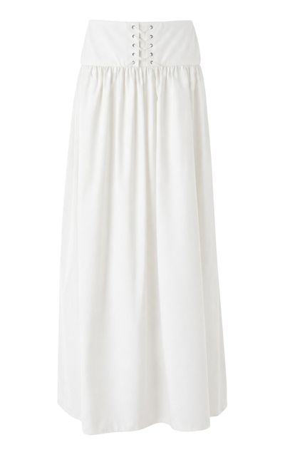 Kate Hundley Kate Hundley Cinch Waist Cotton Maxi Skirt