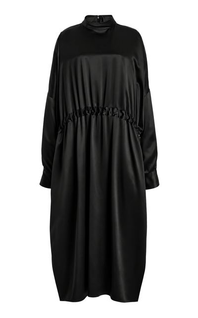 Kate Hundley Kate Hundley Exclusive Gathered Kimono Sleeve Silk Midi Dress