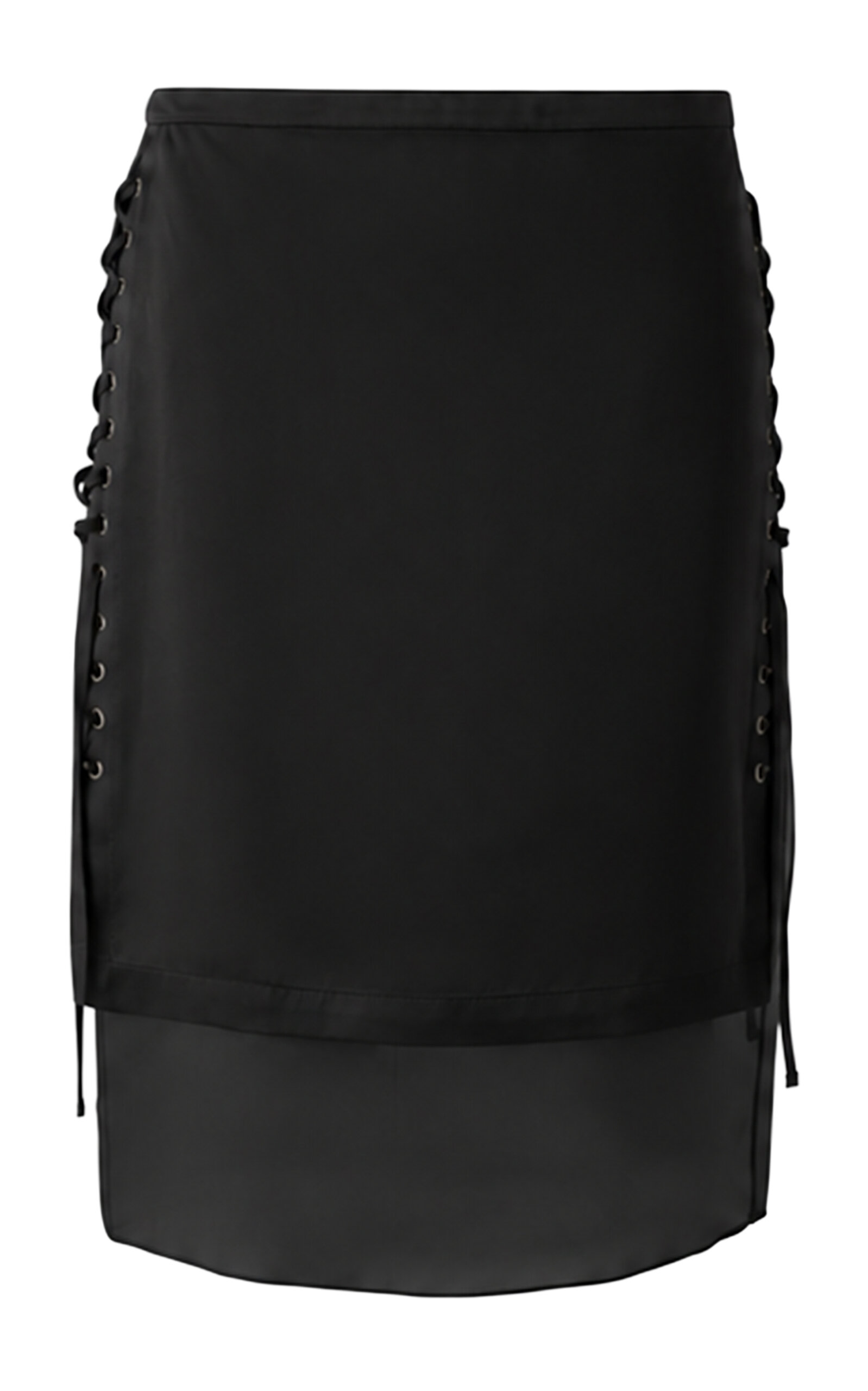 Kate Hundley Kate Hundley Exclusive Overlay LaceUp Silk Midi Skirt