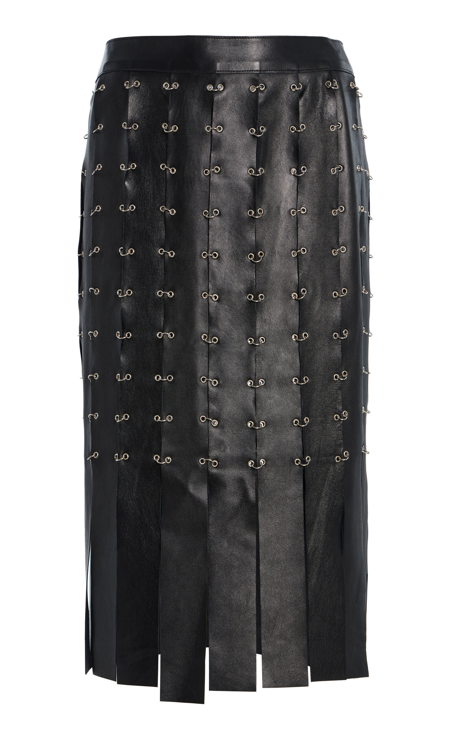 Kate Hundley Kate Hundley Fringed Leather Midi Skirt
