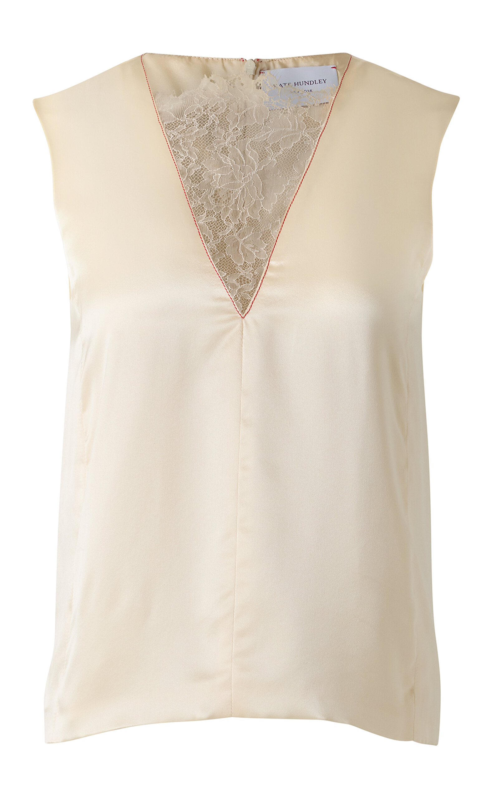 Kate Hundley Kate Hundley LaceInset Silk Tank Top