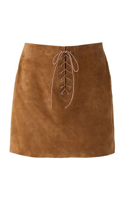 Kate Hundley Kate Hundley Laceup Suede Mini Skirt