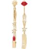 Kate Spade Kate Spade Caviar and Crimson Mismatched Linear Earrings - 1