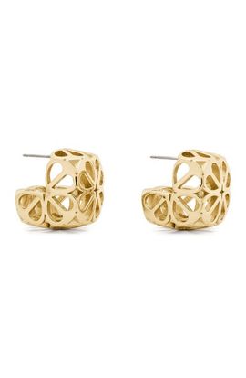 Kate Spade Kate Spade Spade Flower Lace Chubby Huggie Hoop Earrings