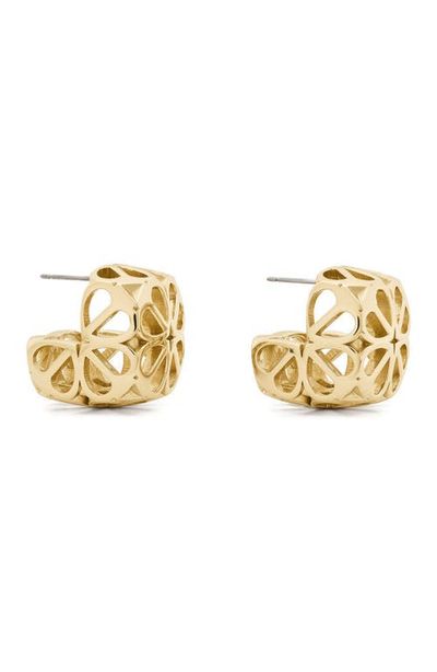 Kate Spade Kate Spade Spade Flower Lace Chubby Huggie Hoop Earrings