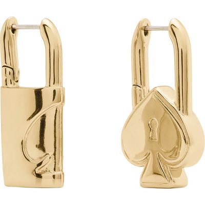 Kate Spade New York Kate Spade New York Asymmetrical Padlock Huggie Hoop Earrings