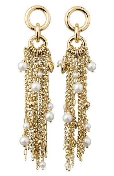 Kate Spade New York Kate Spade New York chain reaction faux pearl tassel drop earrings