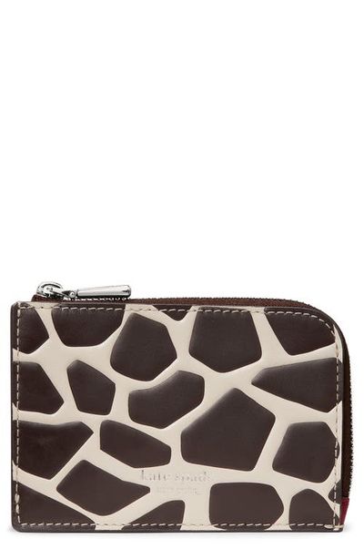 Kate Spade New York Kate Spade New York Giraffe Print Leather Mini Zip Card Case