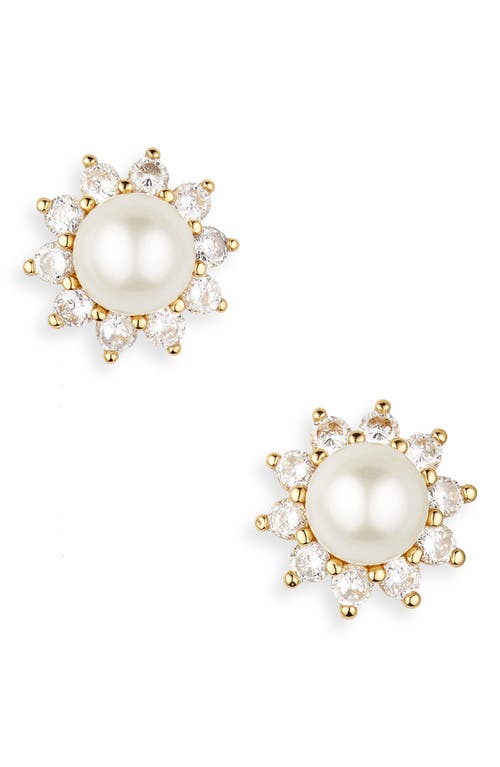 Kate Spade New York Kate Spade New York imitation pearl & crystal halo stud earrings