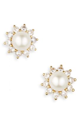 Kate Spade New York Kate Spade New York imitation pearl & crystal halo stud earrings