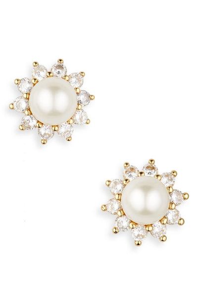 Kate Spade New York Kate Spade New York imitation pearl & crystal halo stud earrings