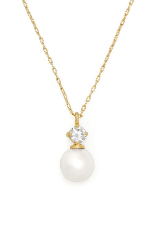 Kate Spade New York Kate Spade New York Imitation Pearl & Cubic Zirconia Mini Pendant Necklace