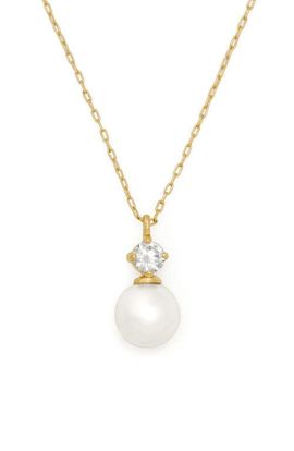 Kate Spade New York Kate Spade New York Imitation Pearl & Cubic Zirconia Mini Pendant Necklace
