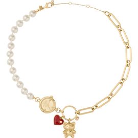 Kate Spade New York Kate Spade New York Imitation Pearl & Link Charm Necklace