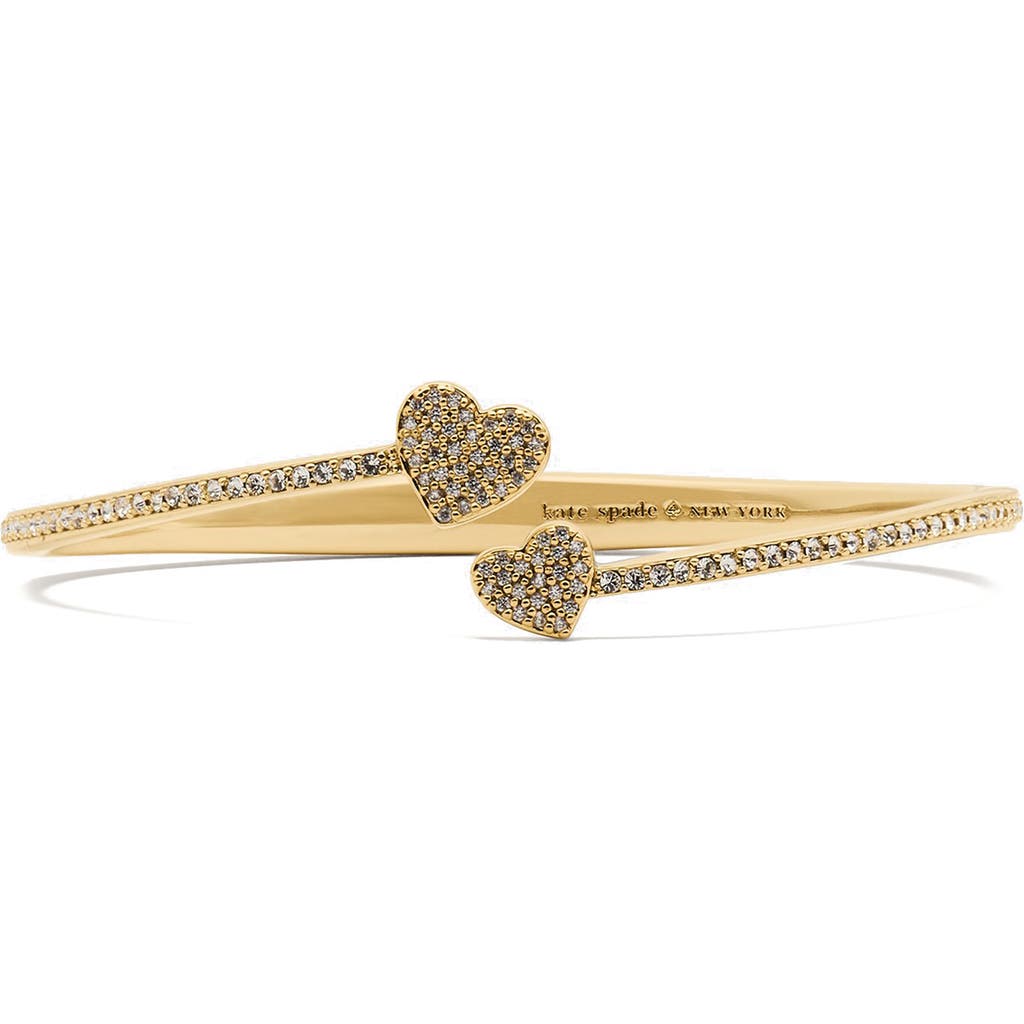 Kate Spade New York Kate Spade New York Pave Heart Open Hinge Cuff Bracelet