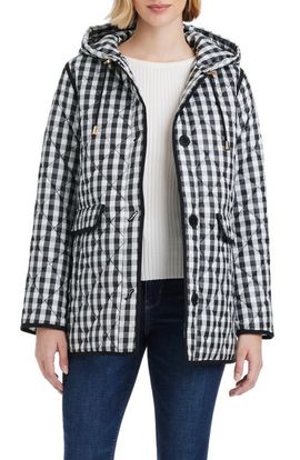 Kate Spade New York Kate Spade New York spade flower water resistant gingham quilted jacket