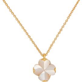 Kate Spade New York Kate Spade New York spade mother-of-pearl flower mini pendant necklace