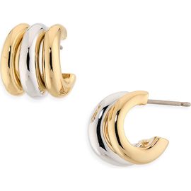 Kate Spade New York Kate Spade New York tiny twinkles two tone trio huggie hoop earrings