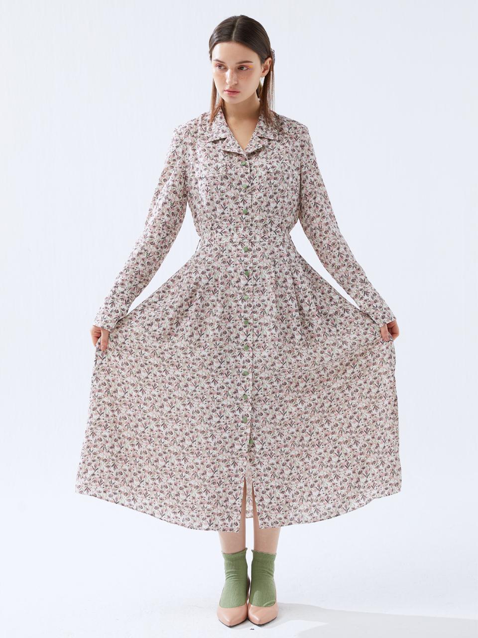 katiacho Katiacho Cool Tailored Flower Dress [Pink]