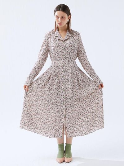 katiacho Katiacho Cool Tailored Flower Dress [Pink]