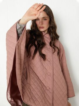 katiacho katiacho Diamond Quilted Manteau [Dusty Pink]