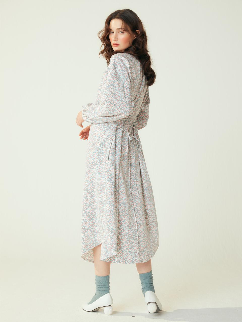 katiacho katiacho lace-up back shirts dress [pink/white]