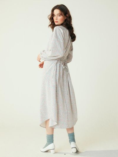 katiacho katiacho lace-up back shirts dress [pink/white]