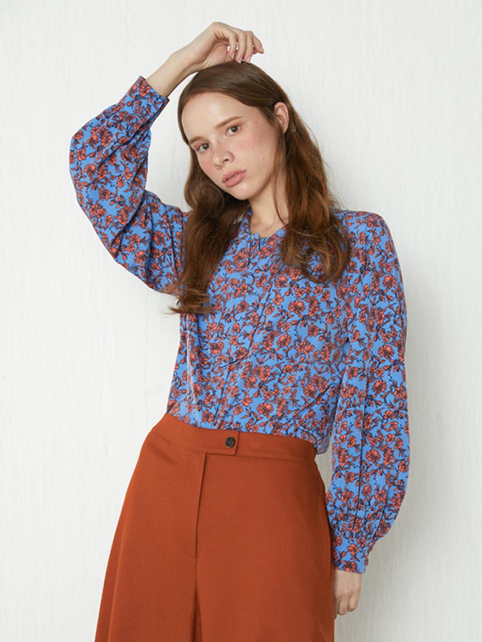 katiacho katiacho Luxury Ribbon Tie Blouse [Pink, Rich Blue]