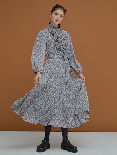 katiacho katiacho Ruffle Deco Dress [Pink Purple Blue]