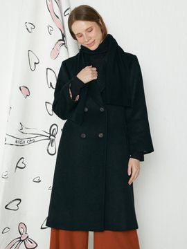 katiacho katiacho Wool Tailored Coat [Pink/Black]