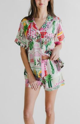 Katie Kime Katie Kime Greco Garden Pajama Shorts Set