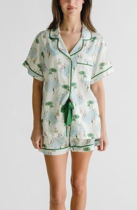 Katie Kime Katie Kime Palm Courts Pajama Shorts Set