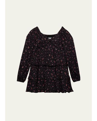 KatieJ NYC Girl's Tween Annalise Tiered Floral-Print Dress
